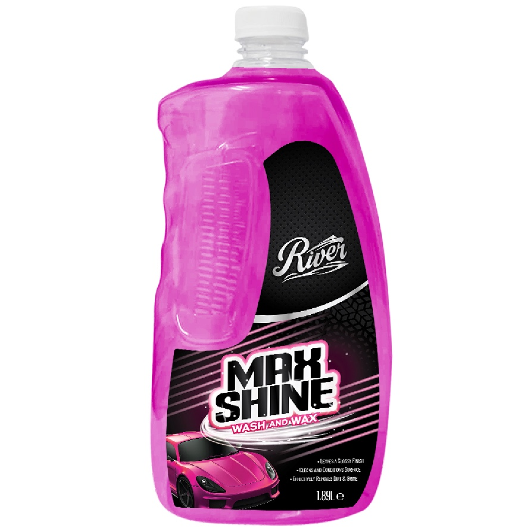 River MAX SHINE WASH & WAX Car Shampoo 1.89L PINK